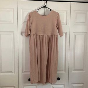 Roolee Mom Swiss Dot Nursing Midi Dress